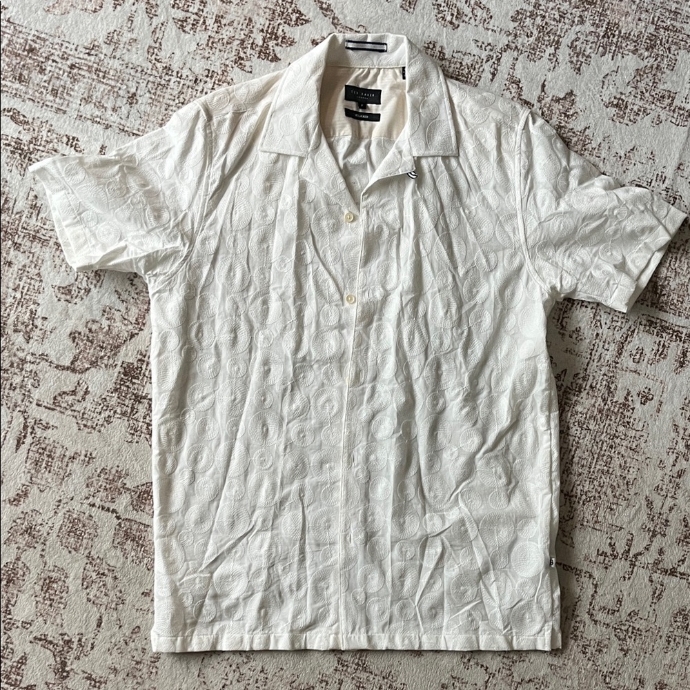 Ted Baker Cream Textured Casual Shirt